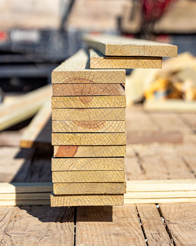 Stack of wood to be used for wood fencing in Northeast Georgia